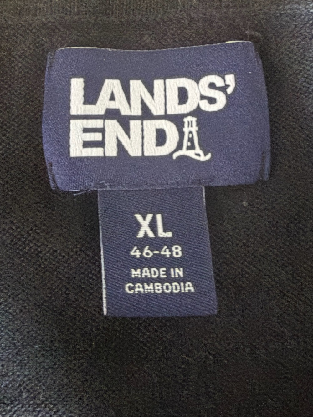 Lands’ End Men's Cotton Modal Fine Gauge V-neck Sweater - Picture 4 of 5